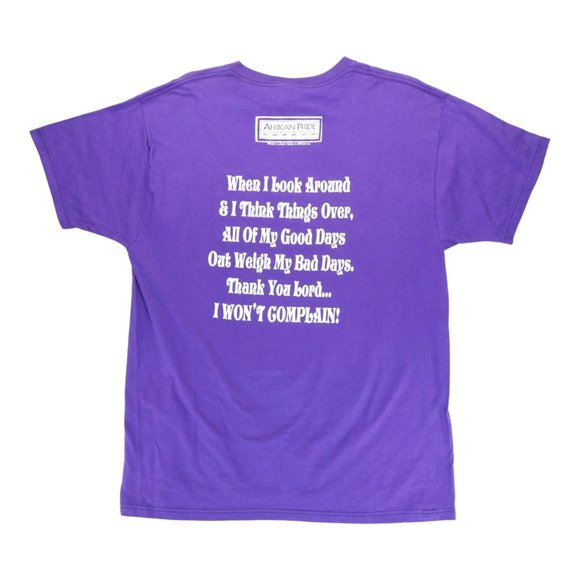 Fruit of the Loom Purple T Shirt Vintage 90s God Has Been So Good To Me Size XL - Picture 2 of 3
